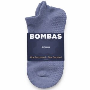 Bombas Gripper Ankle Socks Women Oyster Blue Non-Slip Yoga Pilates Barre M NEW